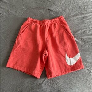 Nike Bright Coral Shorts with White Swoosh